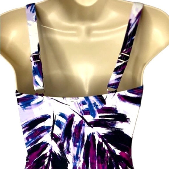 Calvin Klein Rosette Multi Island Feather Starburst One Piece Swimsuit - Picture 5 of 15